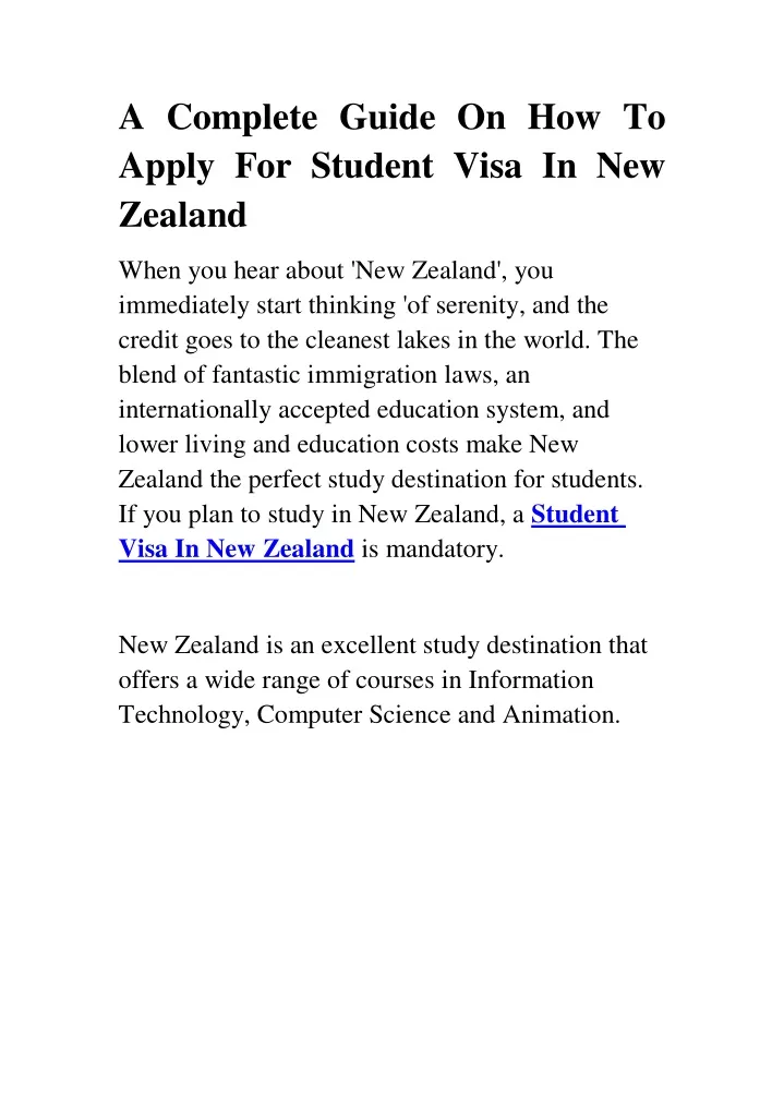 a complete guide on how to apply for student visa