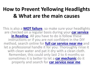 how to prevent yellowing headlights what are the main causes