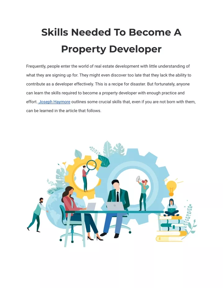 skills needed to become a property developer