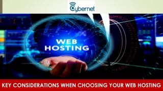 key considerations when choosing your web hosting