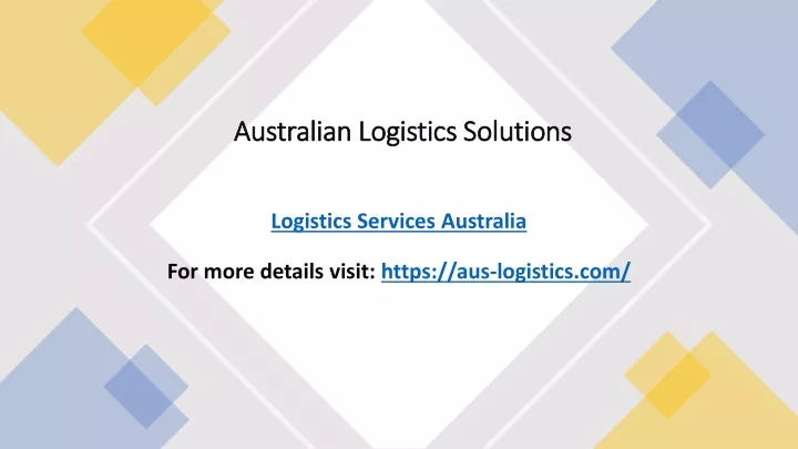 australian logistics solutions