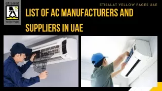 List of AC Manufacturers and Suppliers in UAE