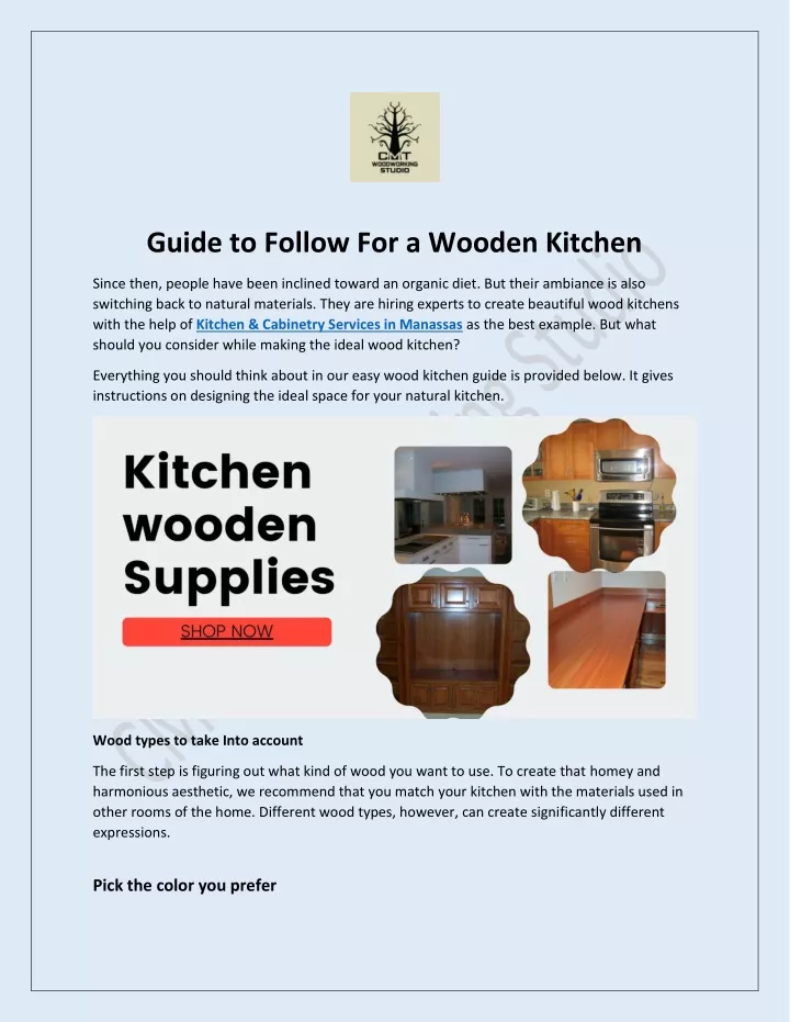 guide to follow for a wooden kitchen