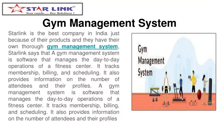 presentation on gym management system