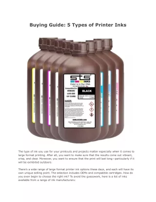Buying Guide_ 5 Types of Printer Inks - STSInks