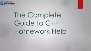 The Complete Guide to C   Homework Help