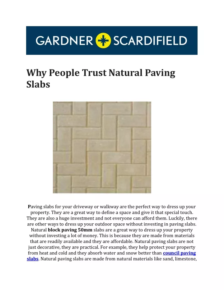 why people trust natural paving slabs