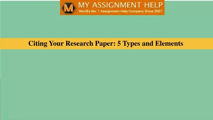 citing your research paper 5 types and elements