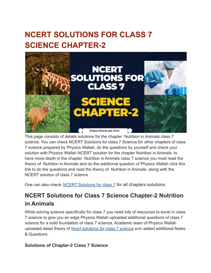 ncert solutions for class 7 science chapter 2
