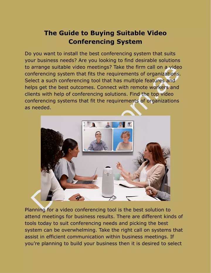 the guide to buying suitable video conferencing