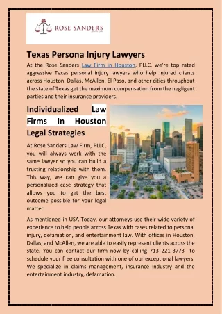 Individualized Law Firms In Houston Legal Strategies