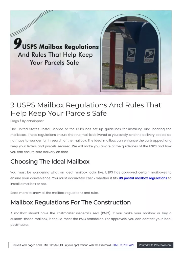 9 usps mailbox regulations and rules that help