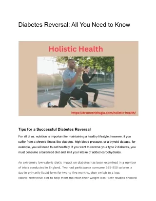 Diabetes Reversal