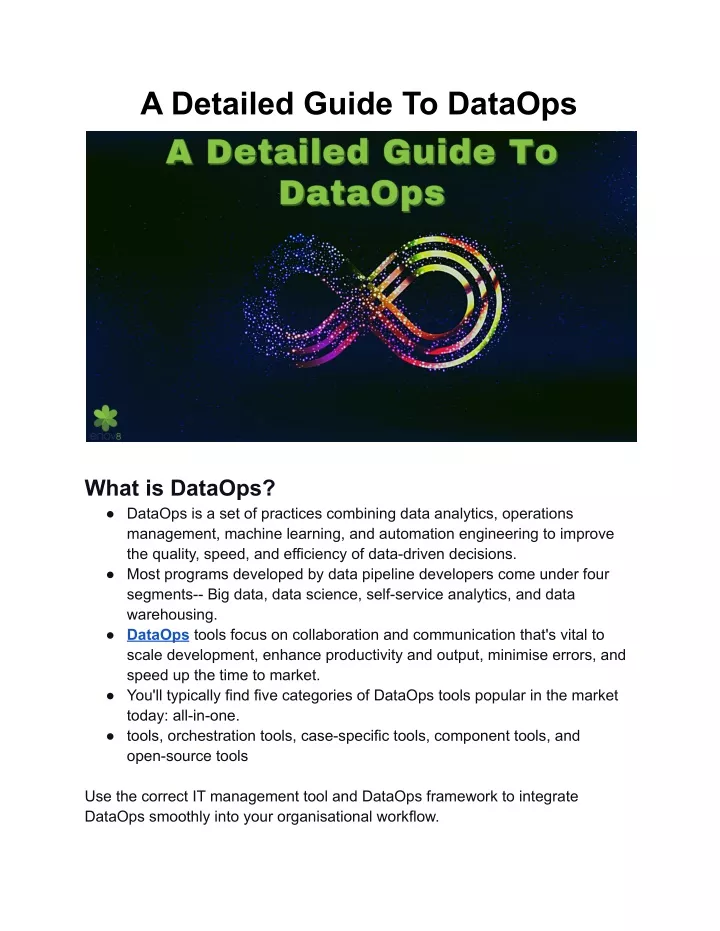 a detailed guide to dataops