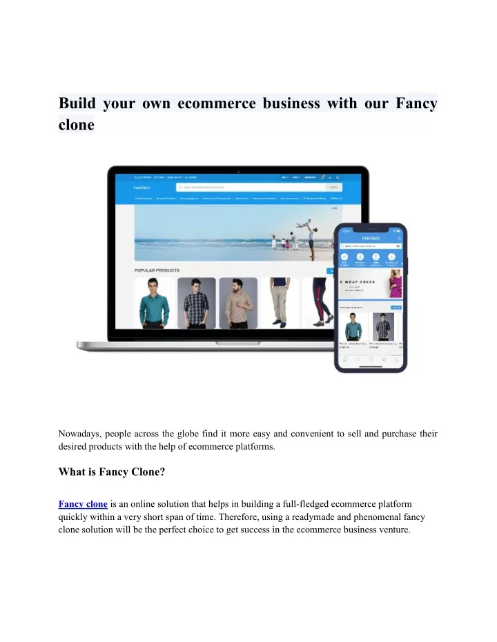 build your own ecommerce business with our fancy