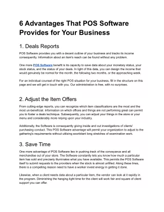 6 advantages that pos software provides for your