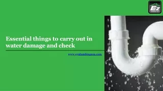essential things to carry out in water damage and check