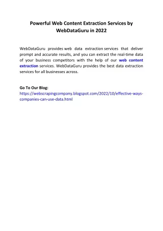 powerful web content extraction services