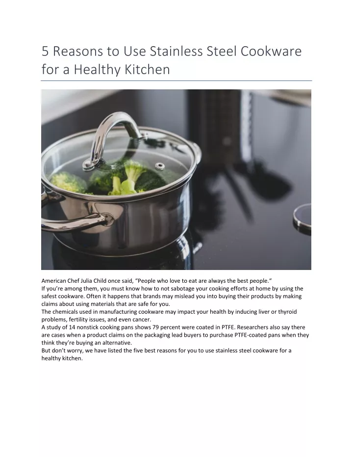 5 reasons to use stainless steel cookware