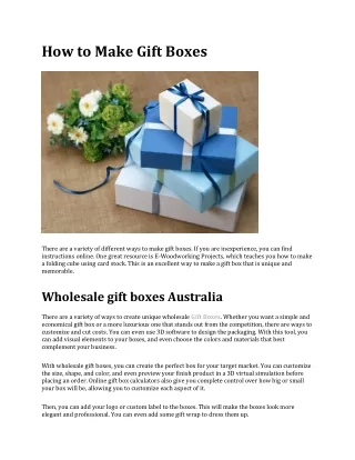 How to Make Gift Boxes