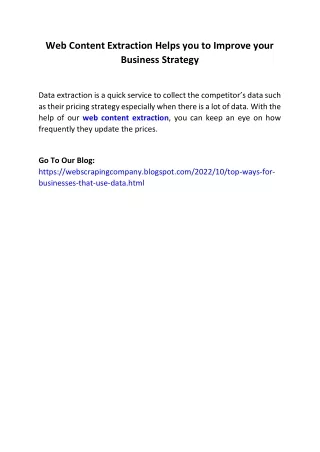 web content extraction helps you to improve your