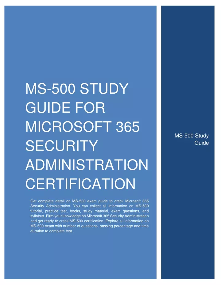 ms 500 study guide for microsoft 365 security