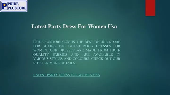 latest party dress for women usa