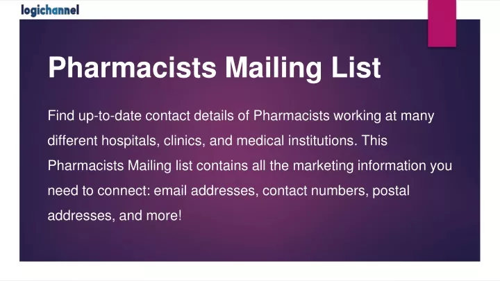 pharmacists mailing list