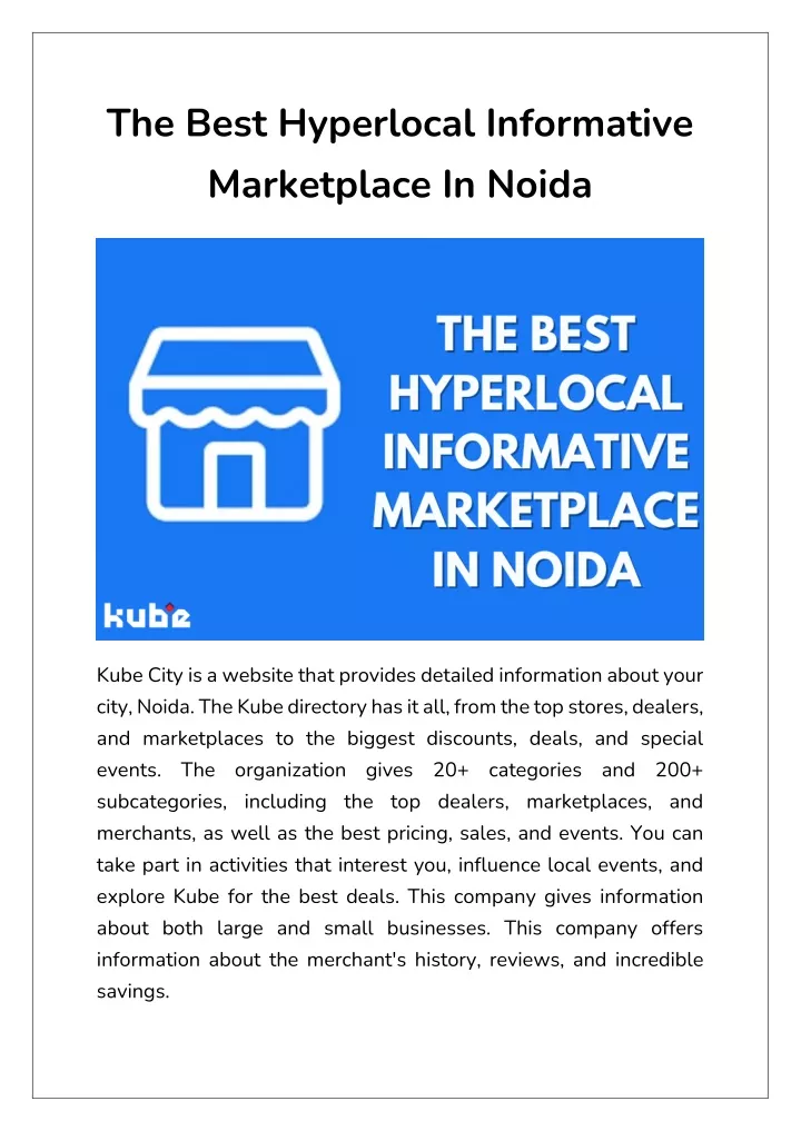 the best hyperlocal informative marketplace