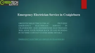 Emergency Electrician Service in Craigieburn  Greentechelectrics.com.au