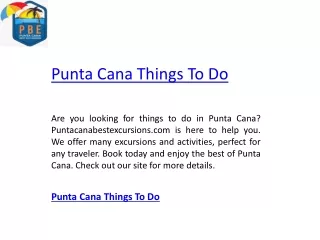punta cana things to do