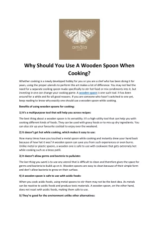 Why Should You Use A Wooden Spoon When Cooking