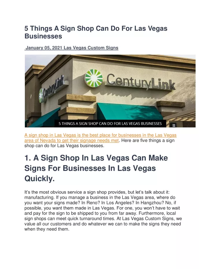 5 things a sign shop can do for las vegas