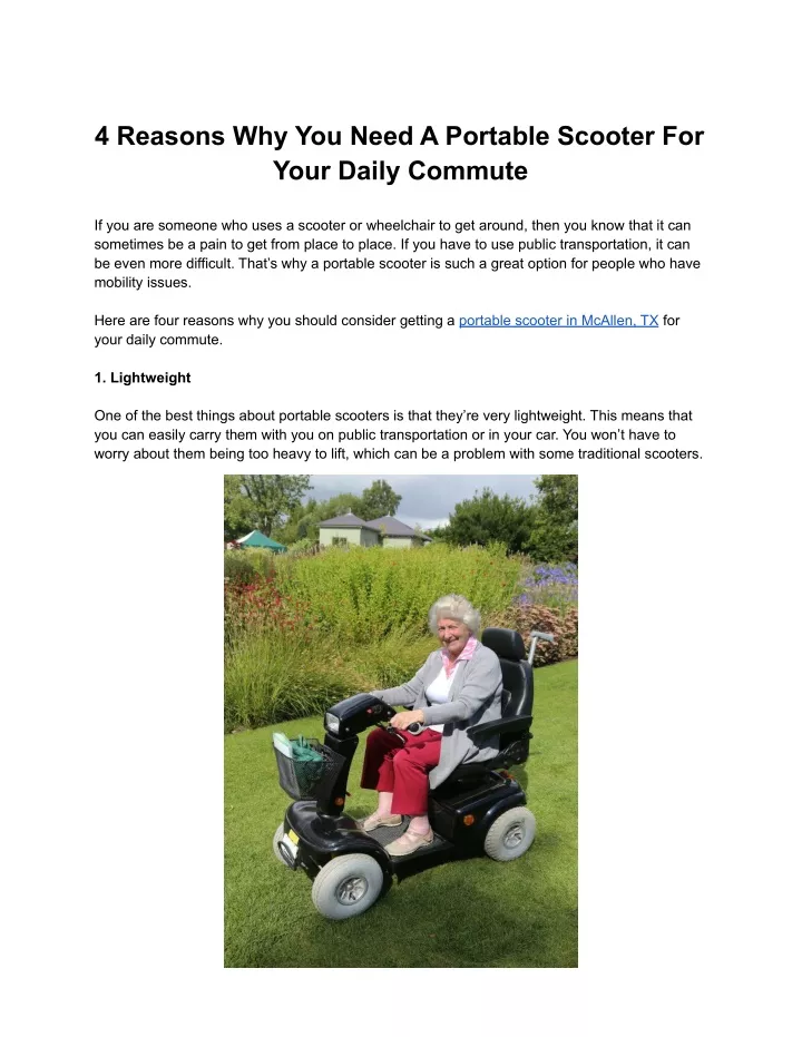 4 reasons why you need a portable scooter