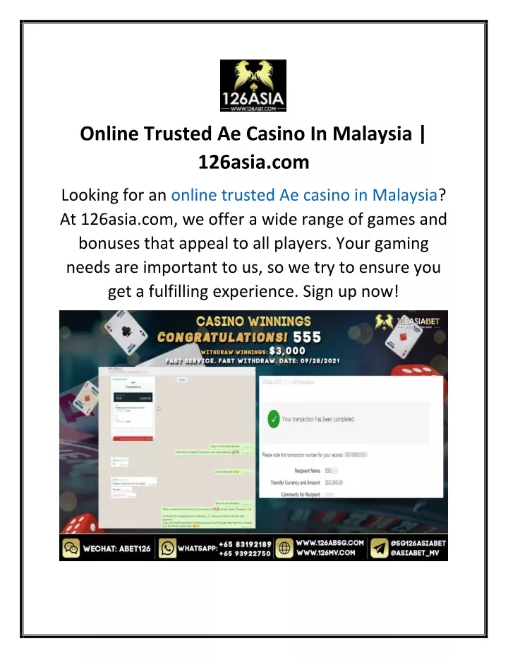 online trusted ae casino in malaysia 126asia com