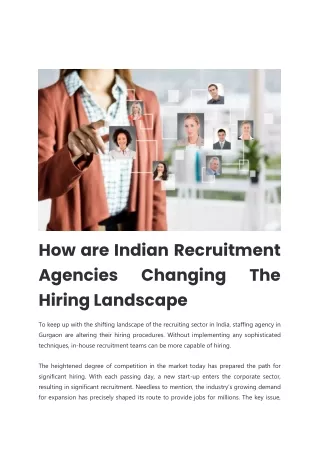How are Indian Recruitment Agencies Changing The Hiring Landscape