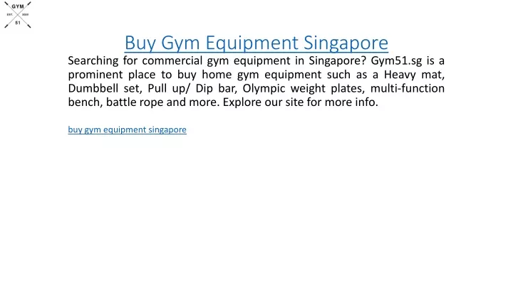 buy gym equipment singapore