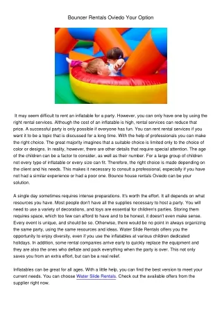 bouncer rentals oviedo your option