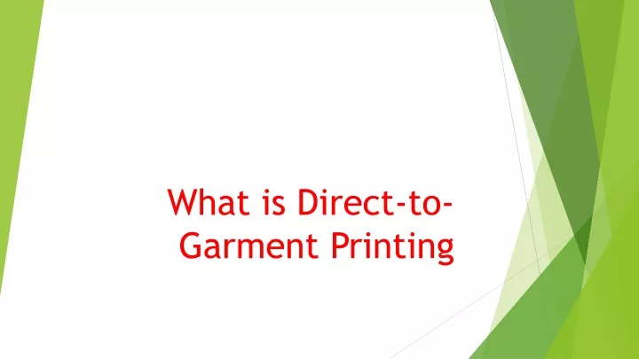 what is direct to garment printing