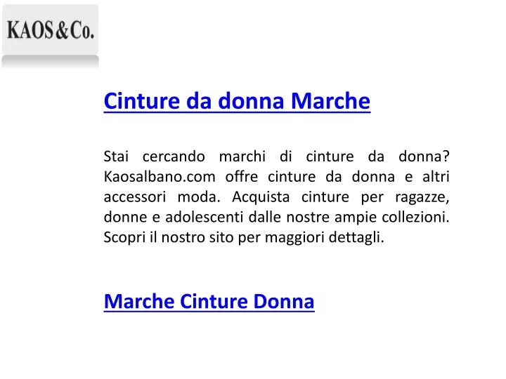 cinture da donna marche