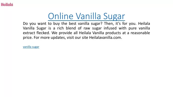 online vanilla sugar