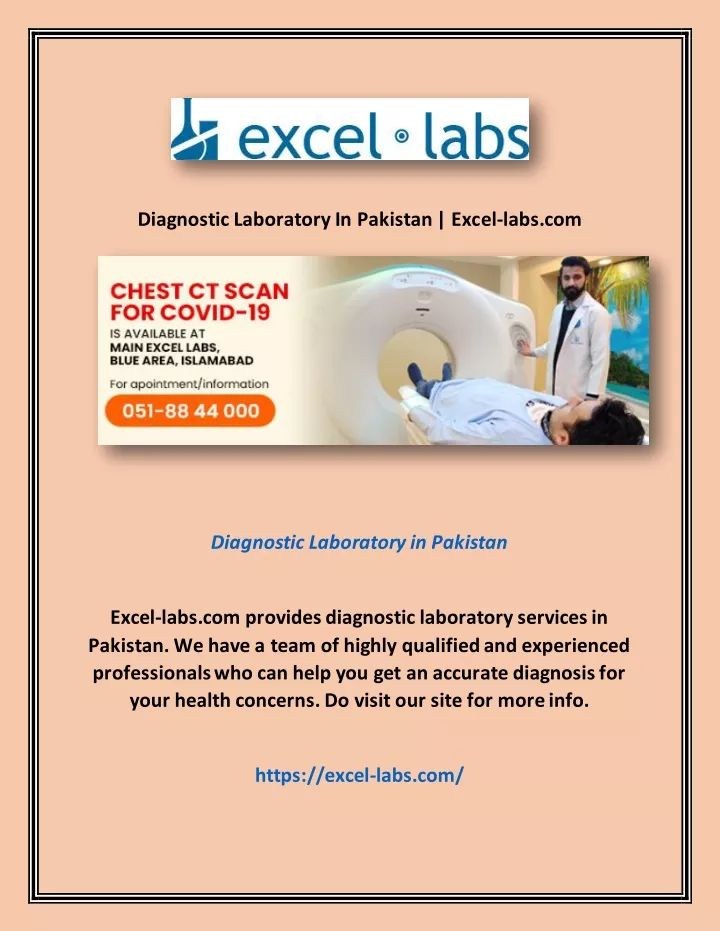 diagnostic laboratory in pakistan excel labs com