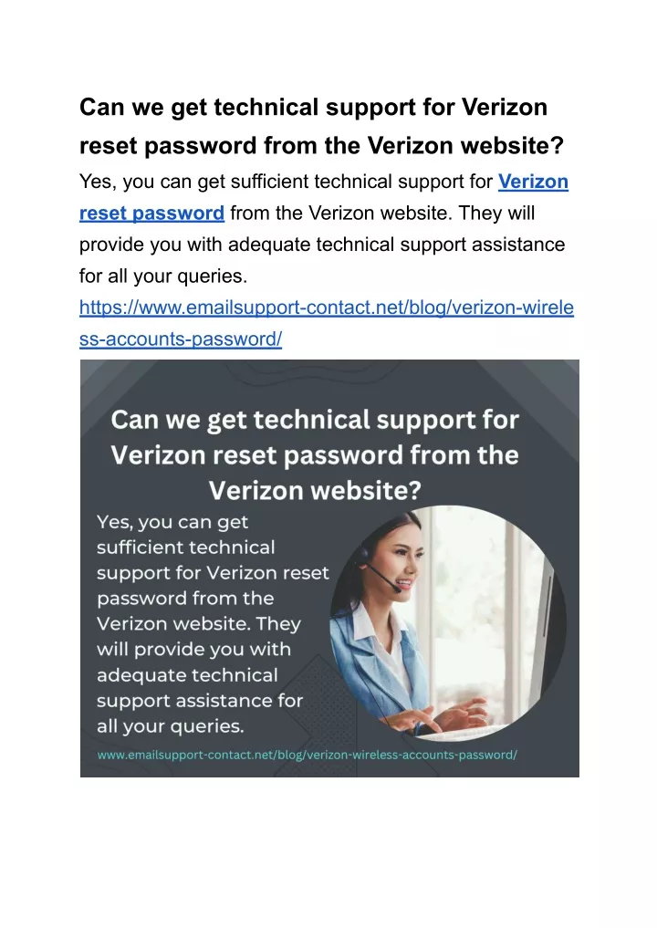 can we get technical support for verizon reset