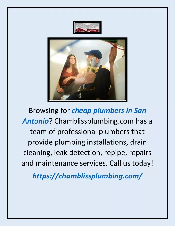 browsing for cheap plumbers in san antonio