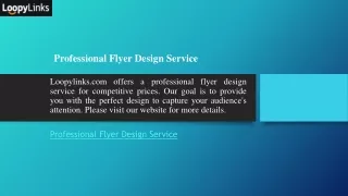 Professional Flyer Design Service  Loopylinks.com