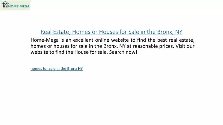 real estate homes or houses for sale in the bronx ny