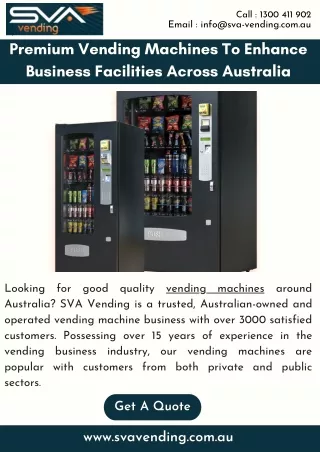 Premium Vending Machines To Enhance Business Facilities Across Australia