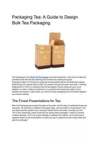 tea packaging wholesale