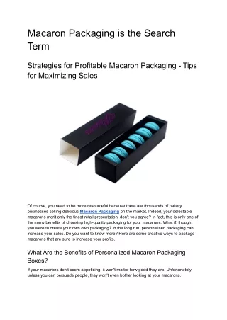 Macaron Packaging is the Search Term