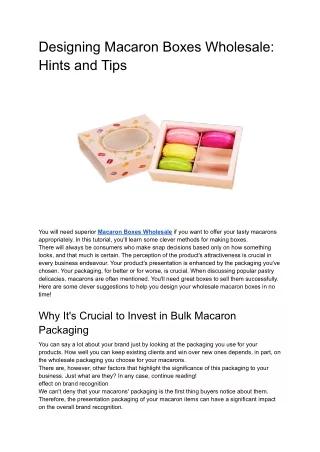 Designing Macaron Boxes Wholesale: Hints and Tips